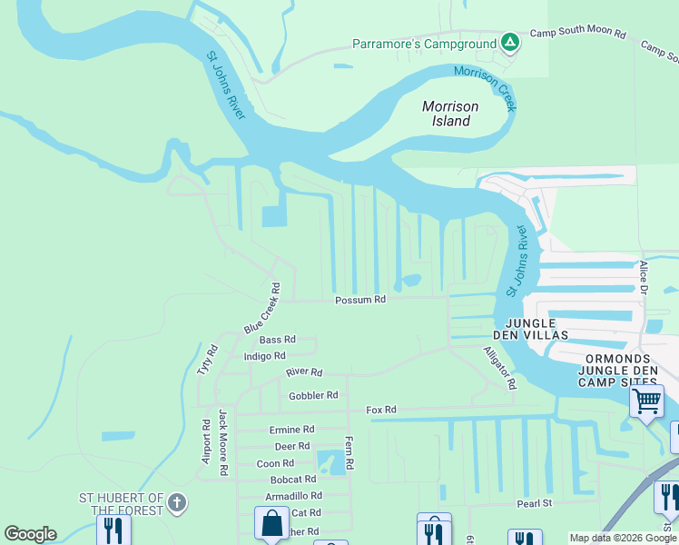 map of restaurants, bars, coffee shops, grocery stores, and more near 56251 Maple Road in Astor