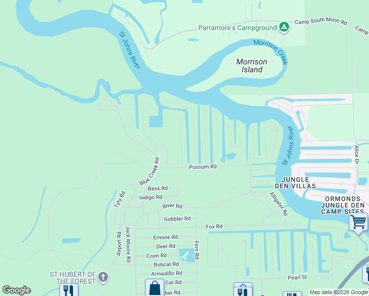 map of restaurants, bars, coffee shops, grocery stores, and more near 56251 Maple Road in Astor