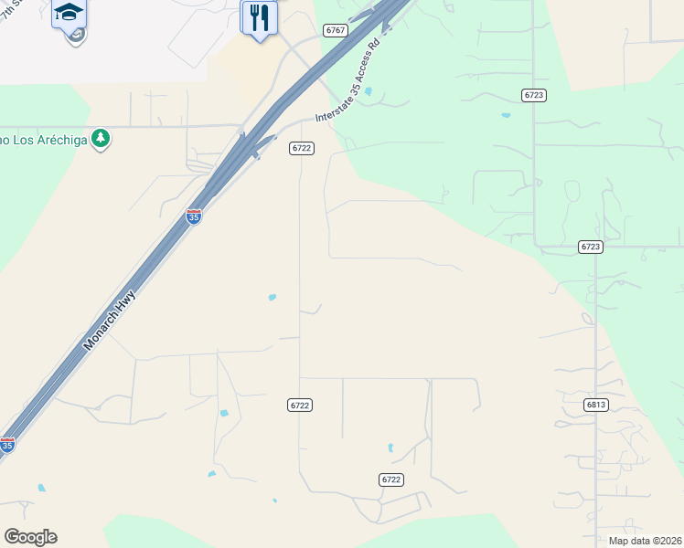 map of restaurants, bars, coffee shops, grocery stores, and more near 373 County Road 6722 in Natalia