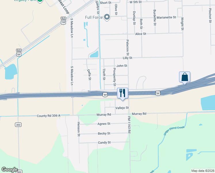 map of restaurants, bars, coffee shops, grocery stores, and more near 1318 Muncy Street in El Campo