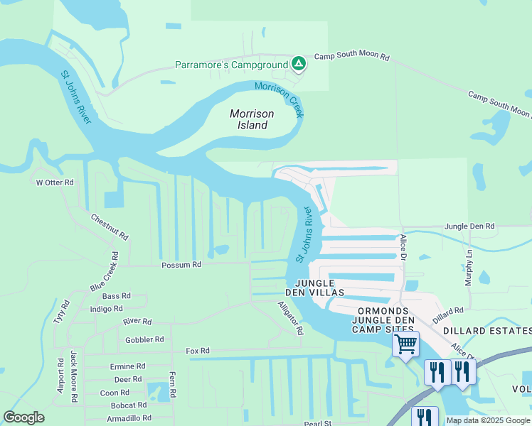 map of restaurants, bars, coffee shops, grocery stores, and more near 56351 Hazelnut Road in Astor