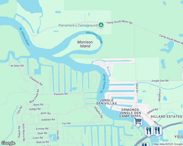 map of restaurants, bars, coffee shops, grocery stores, and more near 56351 Hazelnut Road in Astor