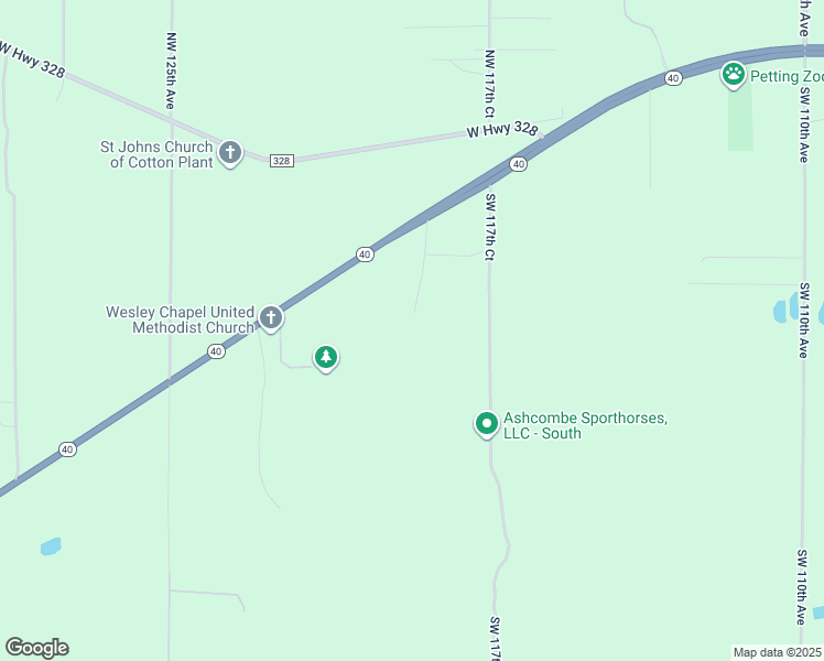 map of restaurants, bars, coffee shops, grocery stores, and more near 1095 Southwest 119th Avenue in Ocala