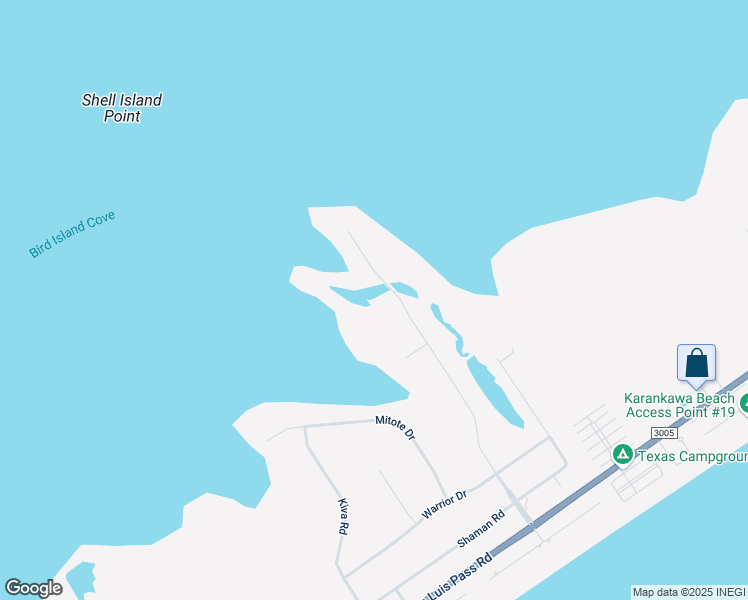 map of restaurants, bars, coffee shops, grocery stores, and more near 3510 Indian Beach Drive in Galveston