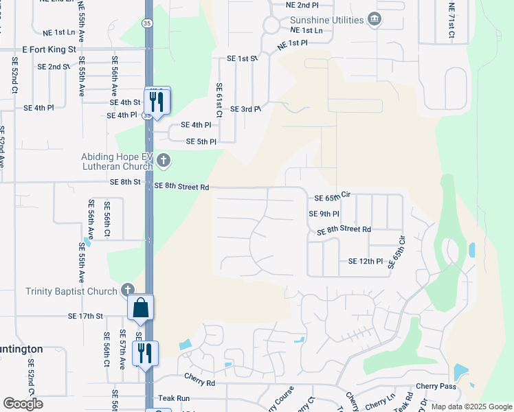 map of restaurants, bars, coffee shops, grocery stores, and more near 6306 Southeast 8th Lane in Ocala