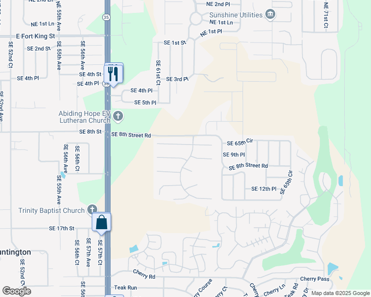 map of restaurants, bars, coffee shops, grocery stores, and more near 6306 Southeast 8th Lane in Ocala
