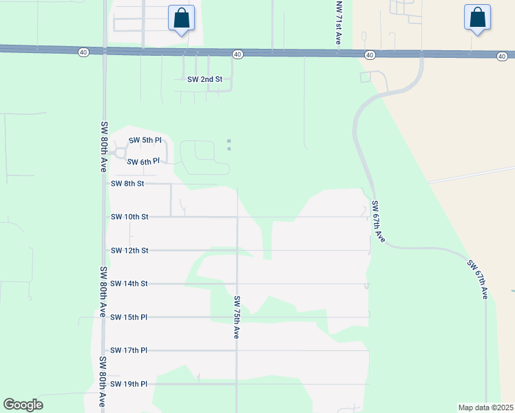 map of restaurants, bars, coffee shops, grocery stores, and more near 7425 Southwest 10th Street in Ocala