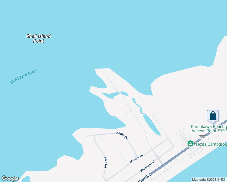 map of restaurants, bars, coffee shops, grocery stores, and more near 3510 Indian Beach Drive in Galveston