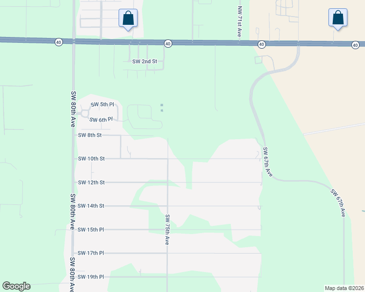 map of restaurants, bars, coffee shops, grocery stores, and more near 7425 Southwest 10th Street in Ocala