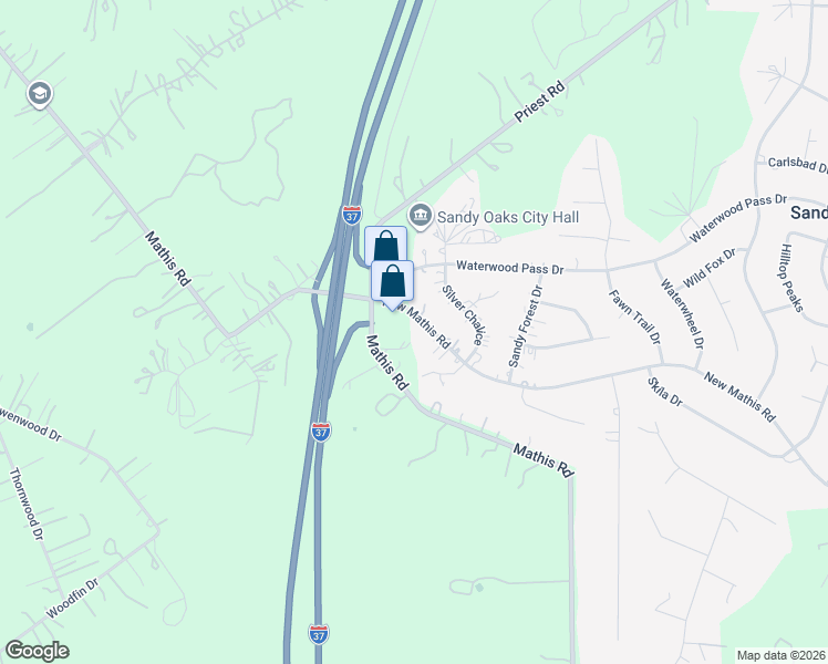 map of restaurants, bars, coffee shops, grocery stores, and more near 3712 New Mathis Road in Elmendorf