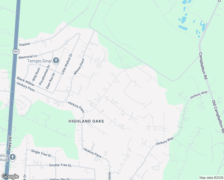 map of restaurants, bars, coffee shops, grocery stores, and more near 23006 Kendall Way in San Antonio