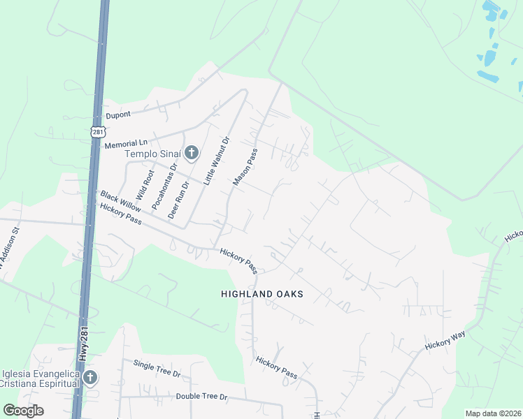 map of restaurants, bars, coffee shops, grocery stores, and more near 1618 Kerr Circle in San Antonio