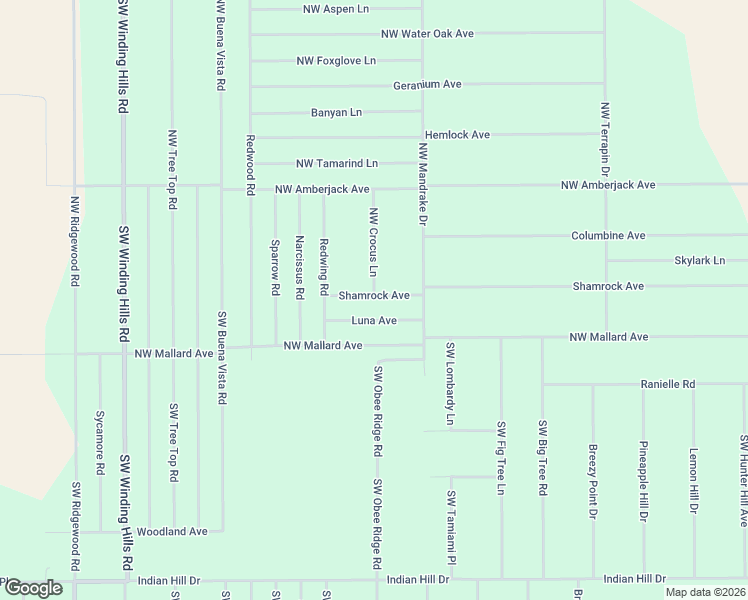 map of restaurants, bars, coffee shops, grocery stores, and more near Shamrock Ave in Dunnellon