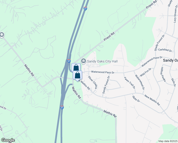 map of restaurants, bars, coffee shops, grocery stores, and more near 3722 Waterwood Pass Drive in Elmendorf