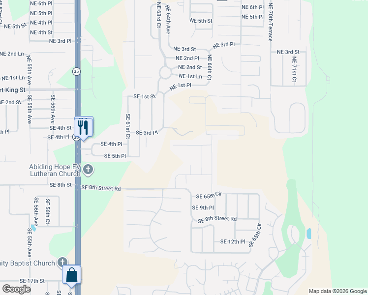 map of restaurants, bars, coffee shops, grocery stores, and more near 6484 Southeast 4th Lane in Ocala
