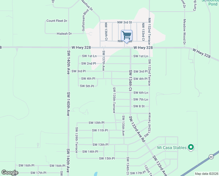 map of restaurants, bars, coffee shops, grocery stores, and more near 436 Southwest 136th Court in Ocala