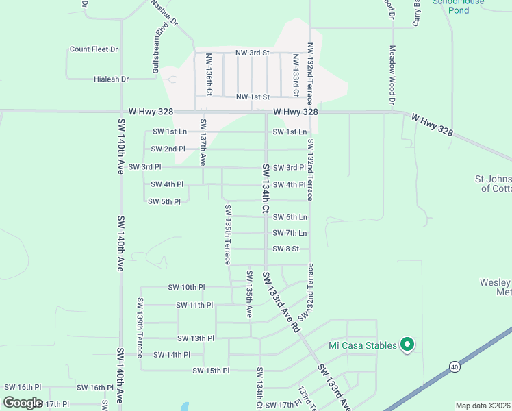 map of restaurants, bars, coffee shops, grocery stores, and more near 510 Southwest 134th Court in Ocala