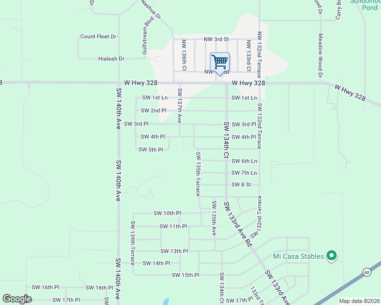 map of restaurants, bars, coffee shops, grocery stores, and more near 436 Southwest 136th Court in Ocala