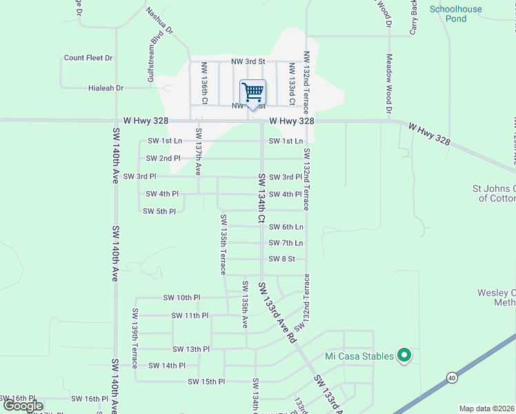 map of restaurants, bars, coffee shops, grocery stores, and more near 510 Southwest 134th Court in Ocala