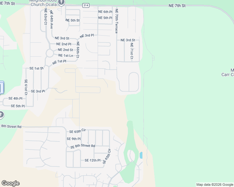 map of restaurants, bars, coffee shops, grocery stores, and more near 98 Southeast 70th Circle in Ocala