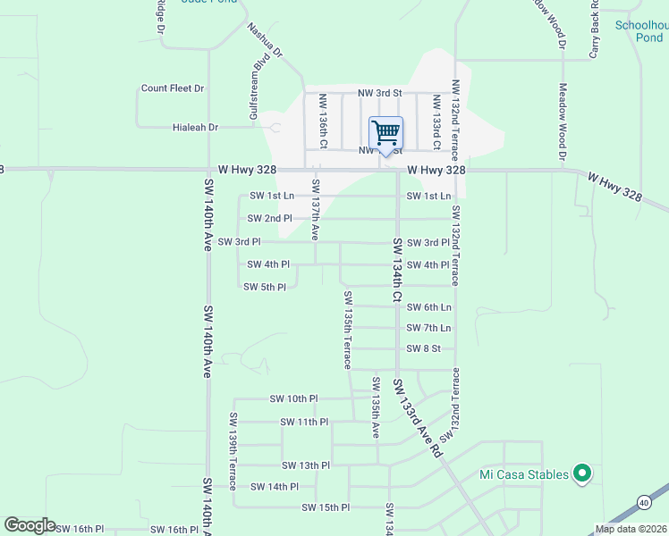 map of restaurants, bars, coffee shops, grocery stores, and more near 436 Southwest 136th Court in Ocala