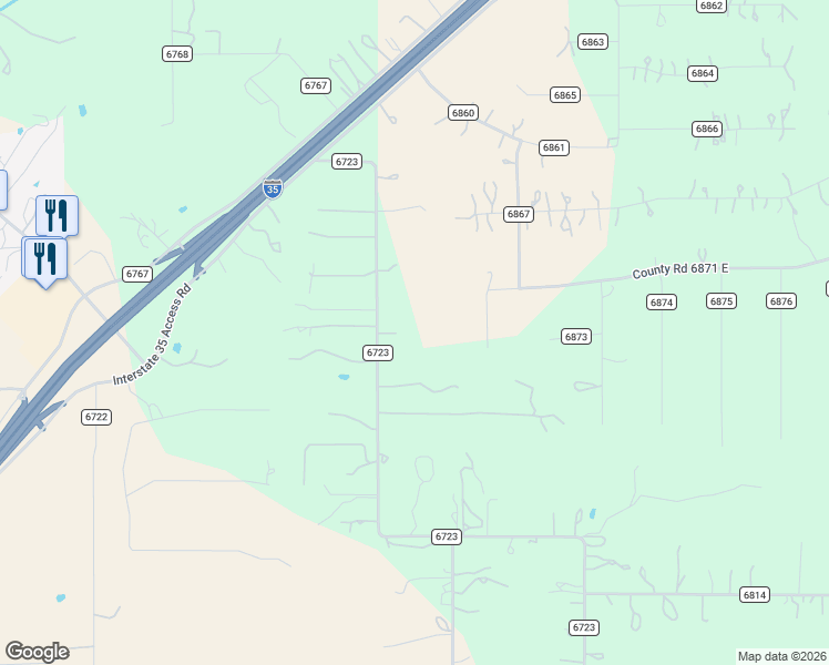 map of restaurants, bars, coffee shops, grocery stores, and more near 346 County Road 6723 in Natalia