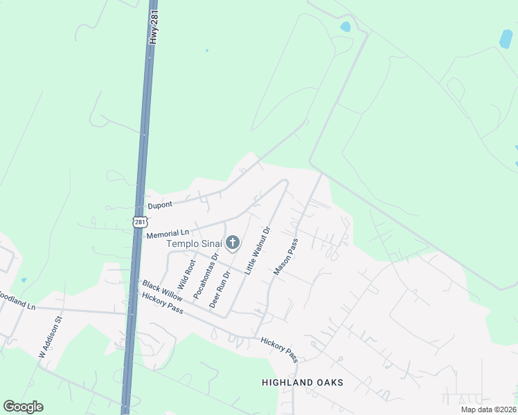 map of restaurants, bars, coffee shops, grocery stores, and more near 1502 Memorial Lane in San Antonio