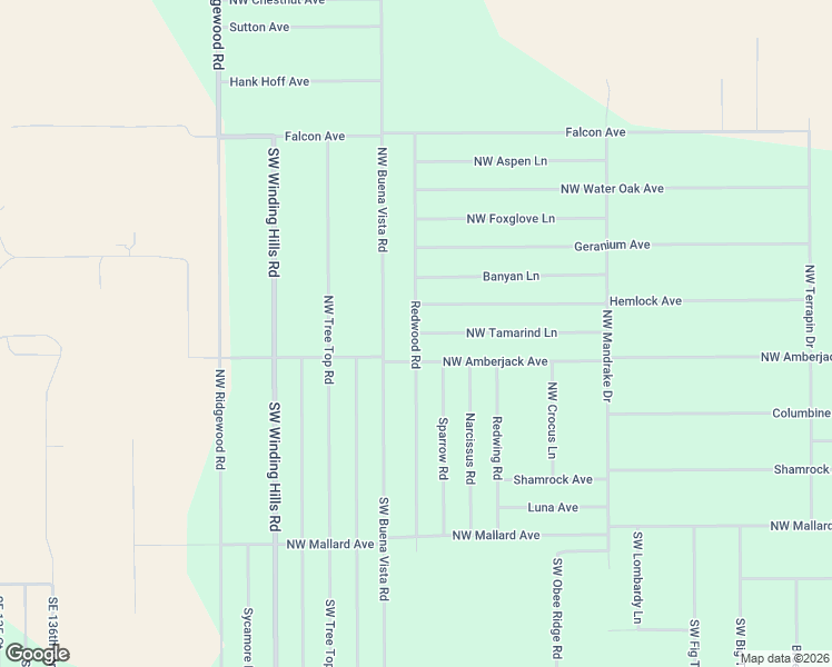 map of restaurants, bars, coffee shops, grocery stores, and more near Redwood Road in Marion County