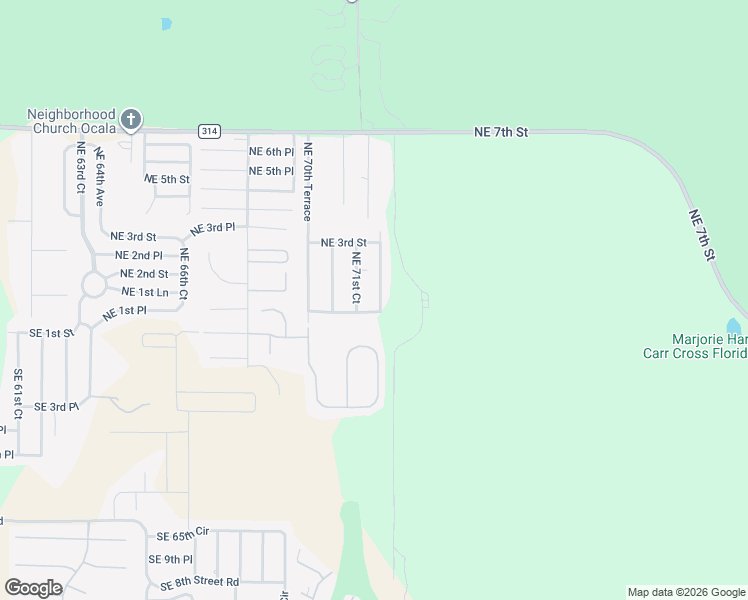 map of restaurants, bars, coffee shops, grocery stores, and more near 101 Northeast 72nd Terrace in Ocala