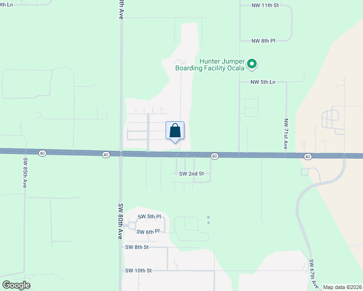 map of restaurants, bars, coffee shops, grocery stores, and more near 45 Northwest 76th Terrace in Ocala