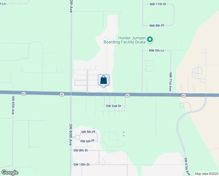 map of restaurants, bars, coffee shops, grocery stores, and more near 45 Northwest 76th Terrace in Ocala