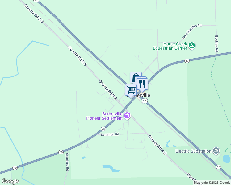 map of restaurants, bars, coffee shops, grocery stores, and more near 1575 County Road 3 in Pierson