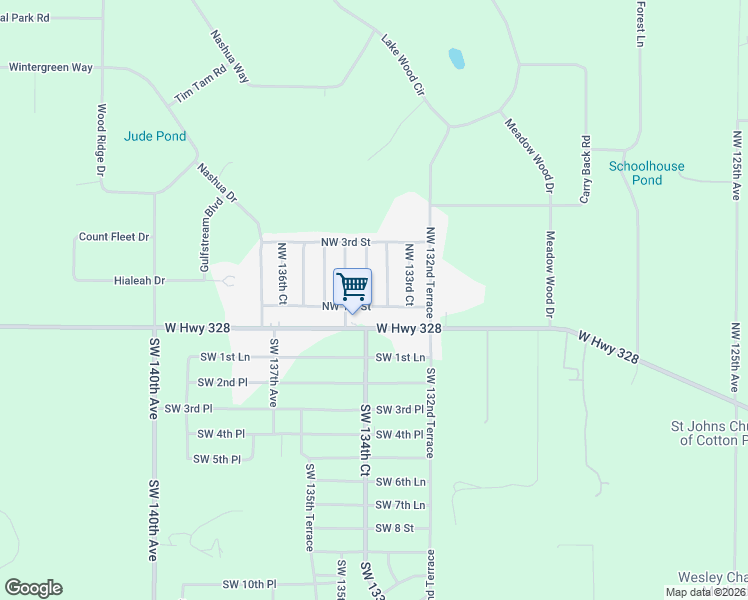 map of restaurants, bars, coffee shops, grocery stores, and more near 13465 Northwest 1st Street in Ocala