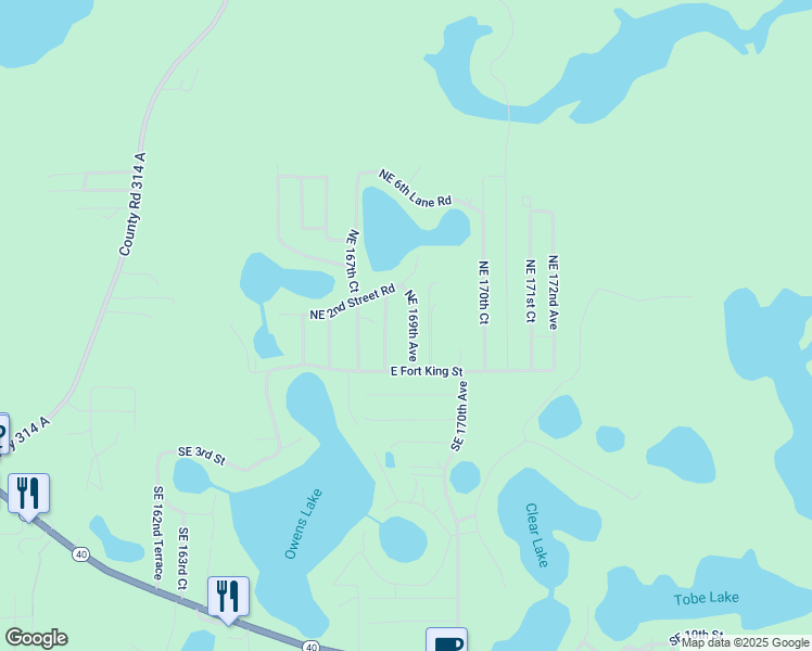 map of restaurants, bars, coffee shops, grocery stores, and more near 178 Northeast 169th Avenue in Silver Springs