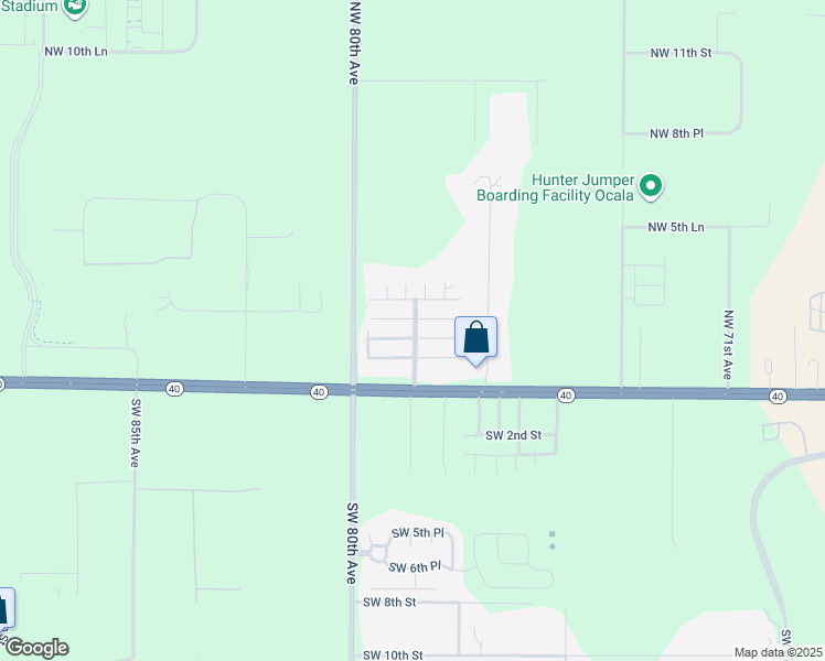 map of restaurants, bars, coffee shops, grocery stores, and more near 7865 Highway 40 in Ocala