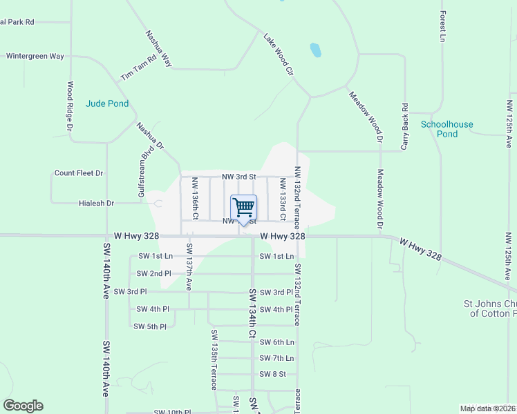 map of restaurants, bars, coffee shops, grocery stores, and more near 13465 Northwest 1st Street in Ocala
