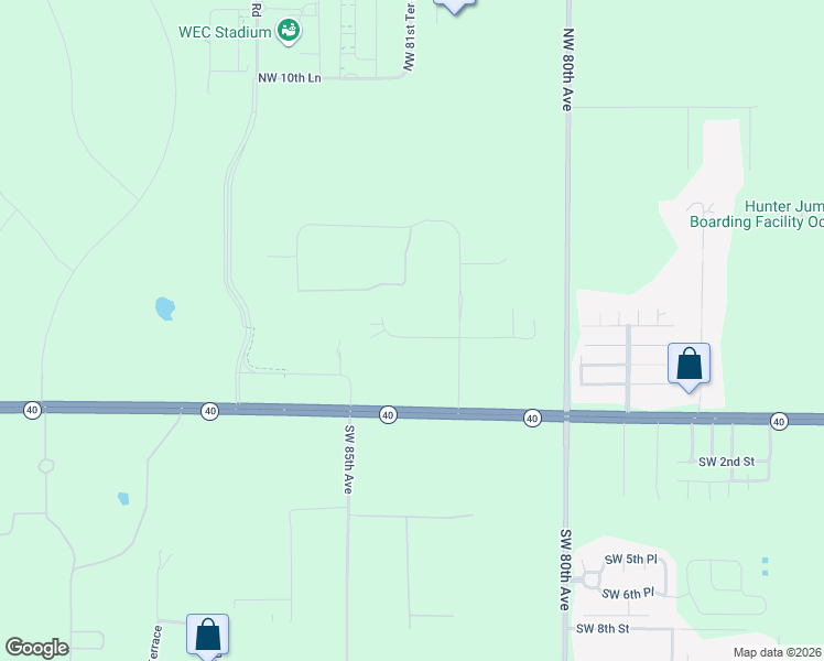map of restaurants, bars, coffee shops, grocery stores, and more near 8321 Northwest 2nd Street in Ocala