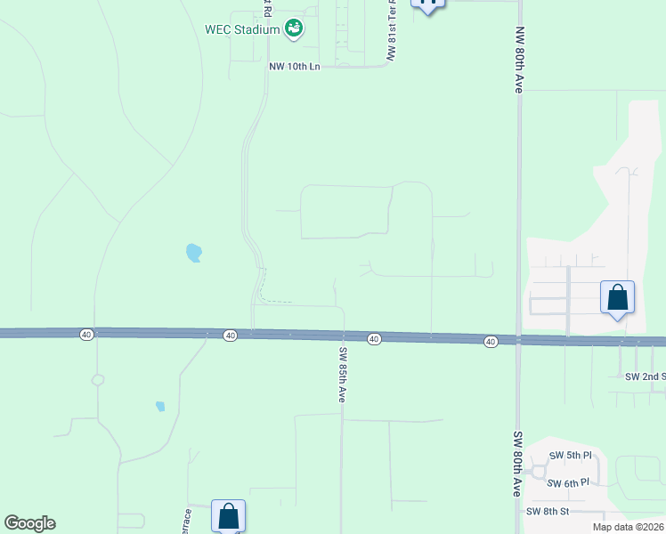 map of restaurants, bars, coffee shops, grocery stores, and more near 626 Northwest 82nd Court in Ocala