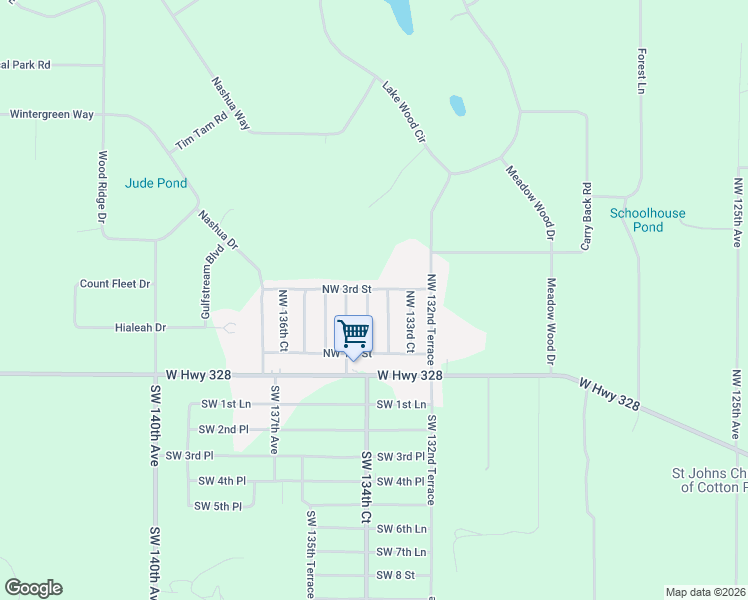 map of restaurants, bars, coffee shops, grocery stores, and more near 271 Northwest 134th Court in Ocala