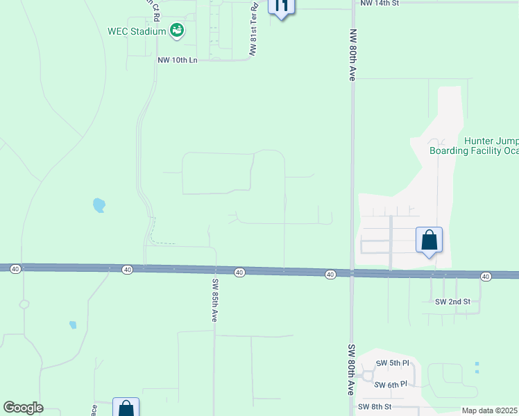 map of restaurants, bars, coffee shops, grocery stores, and more near 8321 Northwest 2nd Street in Ocala