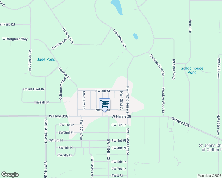 map of restaurants, bars, coffee shops, grocery stores, and more near 271 Northwest 134th Court in Ocala