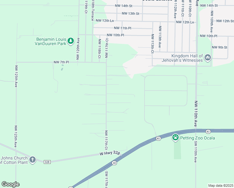 map of restaurants, bars, coffee shops, grocery stores, and more near 455 Northwest 117th Court in Ocala