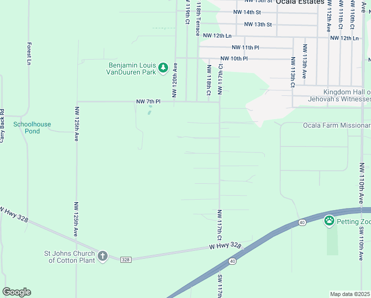 map of restaurants, bars, coffee shops, grocery stores, and more near 458 Northwest 117th Court in Ocala