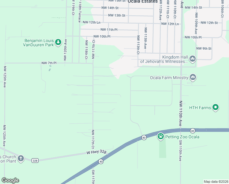 map of restaurants, bars, coffee shops, grocery stores, and more near 477 Northwest 117th Court in Ocala