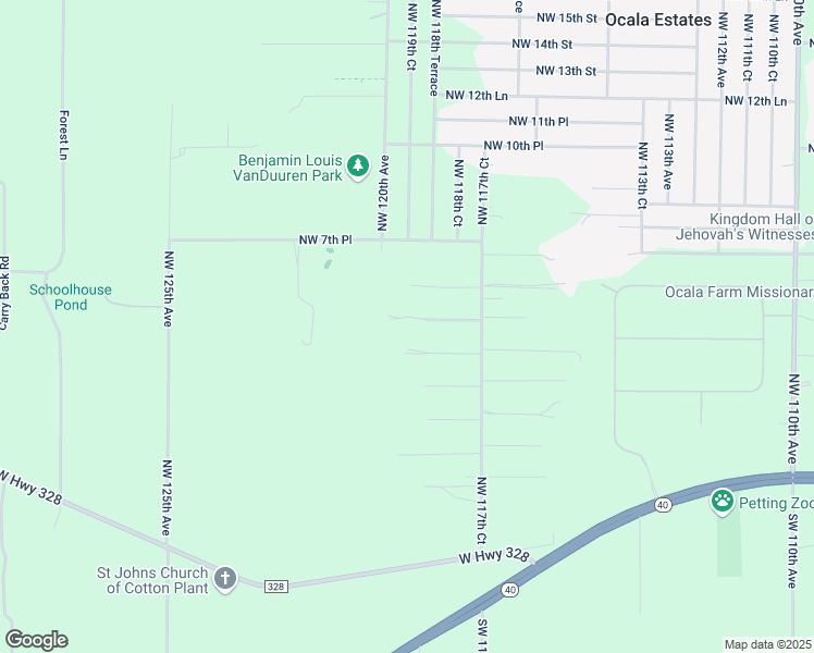 map of restaurants, bars, coffee shops, grocery stores, and more near 458 Northwest 117th Court in Ocala
