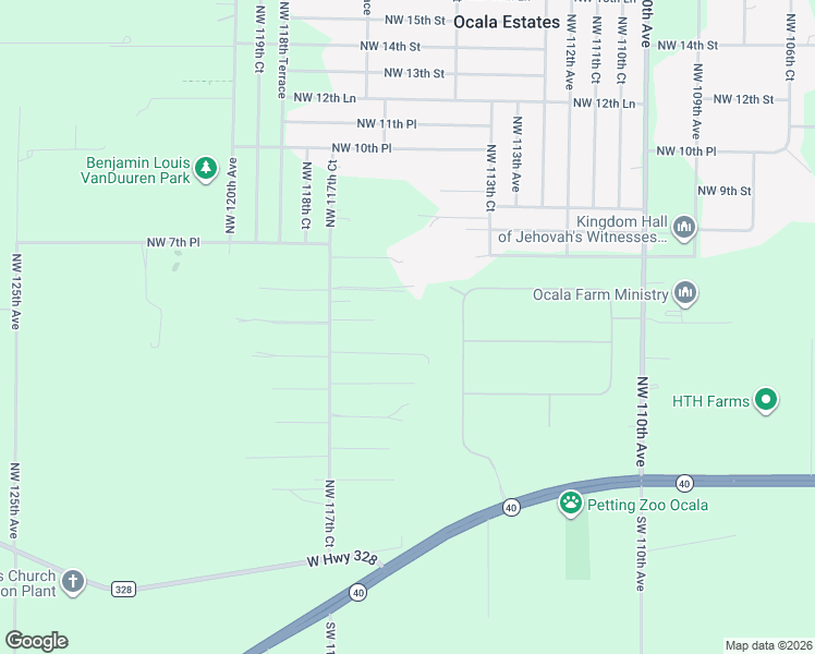 map of restaurants, bars, coffee shops, grocery stores, and more near 477 Northwest 117th Court in Ocala