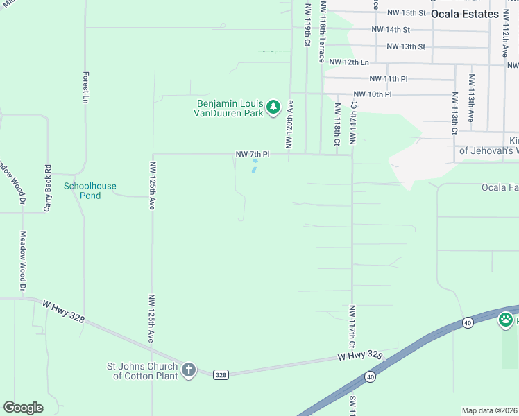 map of restaurants, bars, coffee shops, grocery stores, and more near 12090 Northwest 7th Place in Ocala