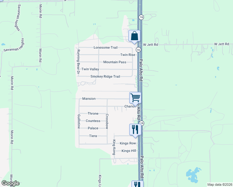 map of restaurants, bars, coffee shops, grocery stores, and more near 4309 Mansion in Von Ormy