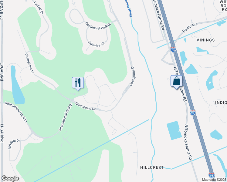 map of restaurants, bars, coffee shops, grocery stores, and more near 28 Promenade at Lionspaw in Daytona Beach