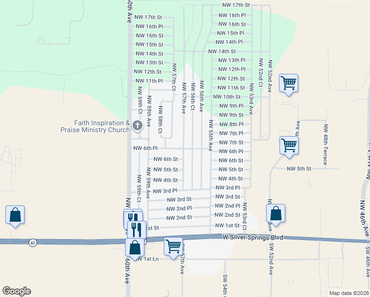 map of restaurants, bars, coffee shops, grocery stores, and more near in Marion County